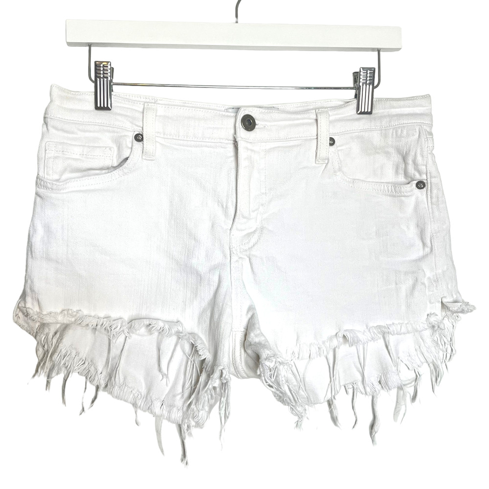 Pistola White Denim Distressed Jean Short Mini Shorts 28
